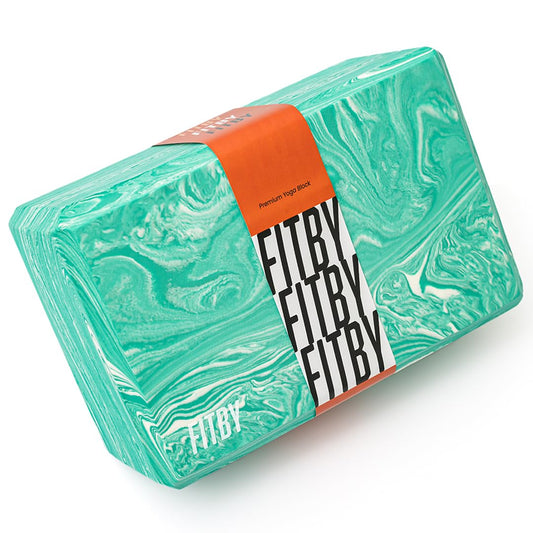 Fitby Yoga Blocks (Green & White, 9x6x4 in.)