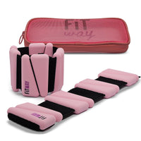 FITWAY Adjustable Silicone Ankle & Wrist Weights – 1 Pair (2 lbs, Pink)